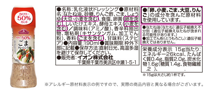 個別表示の例