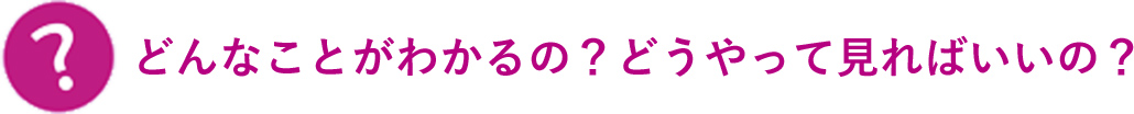 どんなことがわかるの?どうやって見ればいいの?